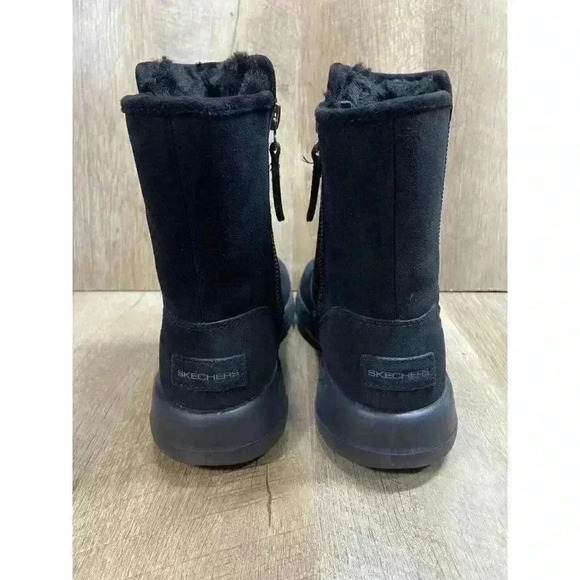 Skechers Womens 6 On-The-Go Joy Suede Goga Mat Air Cooled Boots Shoes Faux Fur - Picture 6 of 10